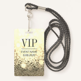 VIP Access Event Eleganter White Gold Glitzer Ausweis
