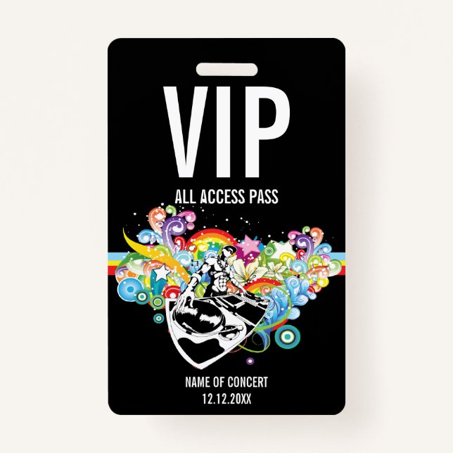 VIP All Access Concert Pass Ausweis (Vorderseite)