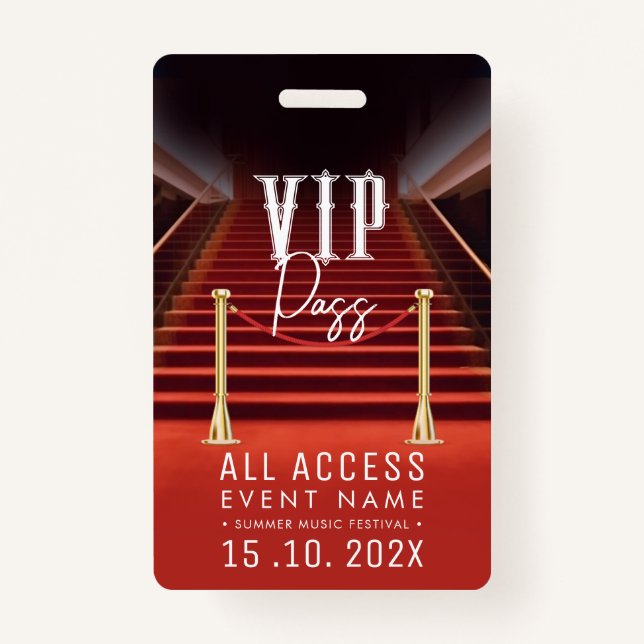 VIP All Access Event Ausweis (Vorderseite)