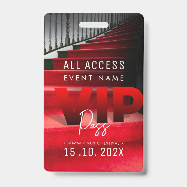 VIP All Access Event Ausweis (Vorderseite)