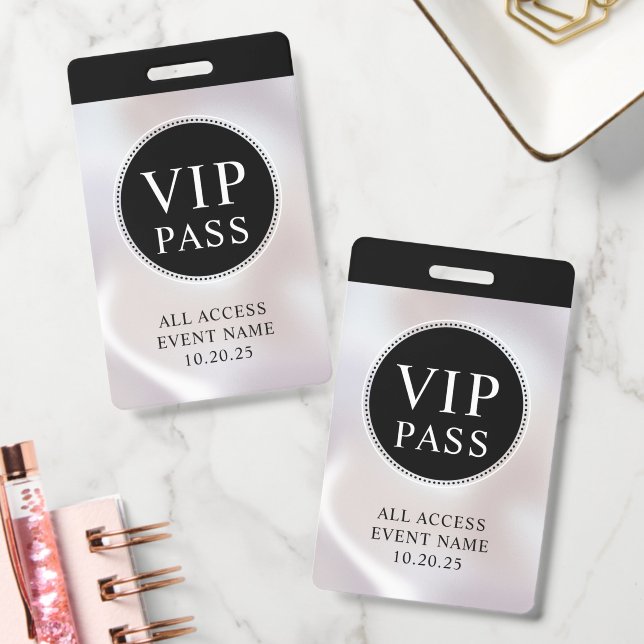 VIP All Access Event Einfaches Irisierendes Perlen Ausweis (Büro)