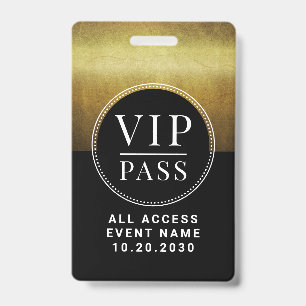 VIP All-Access-Event Faux-Antiquität Gold Ausweis