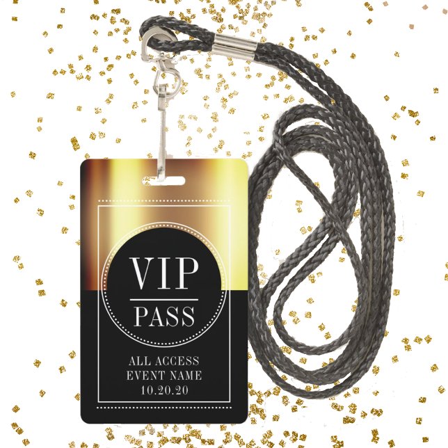 VIP All Access Event Metallic Gold Black Ausweis (Von Creator hochgeladen)