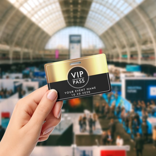 VIP All Access Event Metallic Gold Schwarz Ausweis (Konferenz)