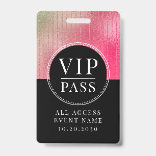 VIP All Access Event Metallic Rose Blush Schwarz Ausweis