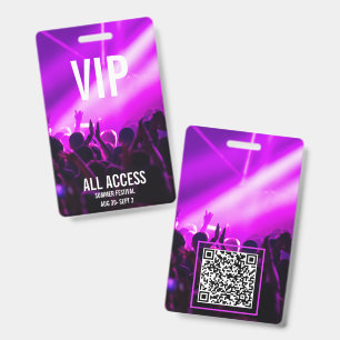 VIP All Access Festival-Ausweis QR Code Ausweis