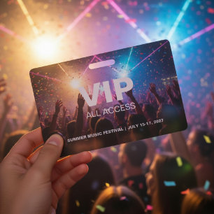 VIP All Access Konzert Backstage Pass Fest Ausweis