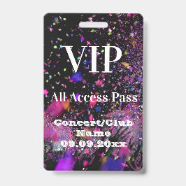 VIP All Access Name Foto Konzertklub Party Ausweis