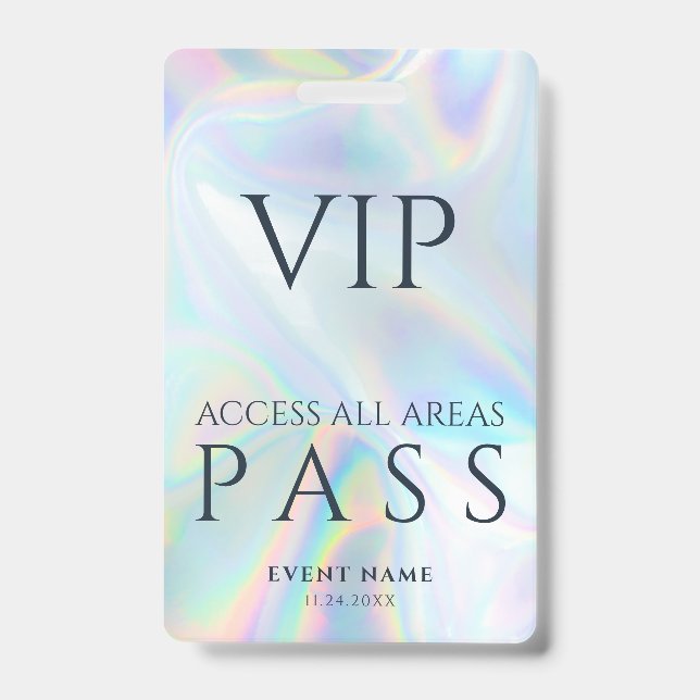 VIP All Access Pass Business Logo Holographic Ausweis (Vorderseite)