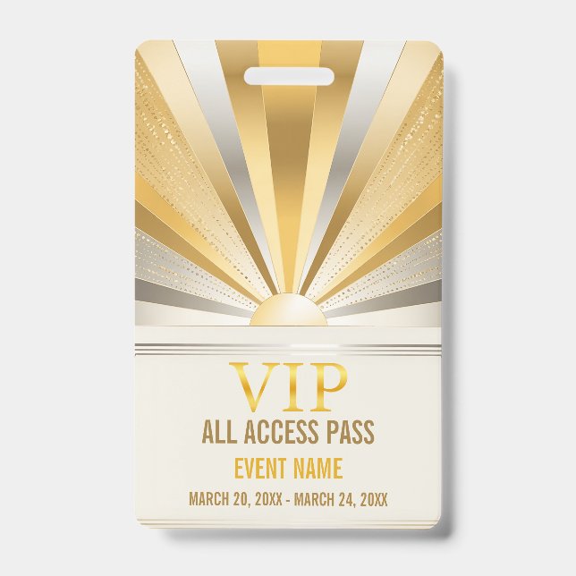 VIP All Access Pass Event-ID-Abzeichen Ausweis (Vorderseite)