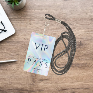 VIP All Access Pass Holographic Birthday Party Ausweis