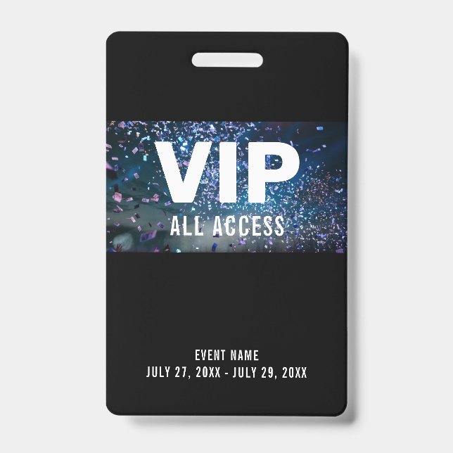 VIP All Access Pass Konzert Event ID Abzeichen Ausweis (Vorderseite)