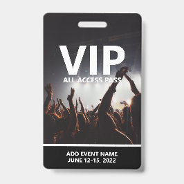 VIP All Access Pass Konzert Veranstaltung Personal Ausweis