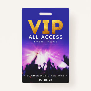 VIP All Access Pass Konzertfestival Ausweis
