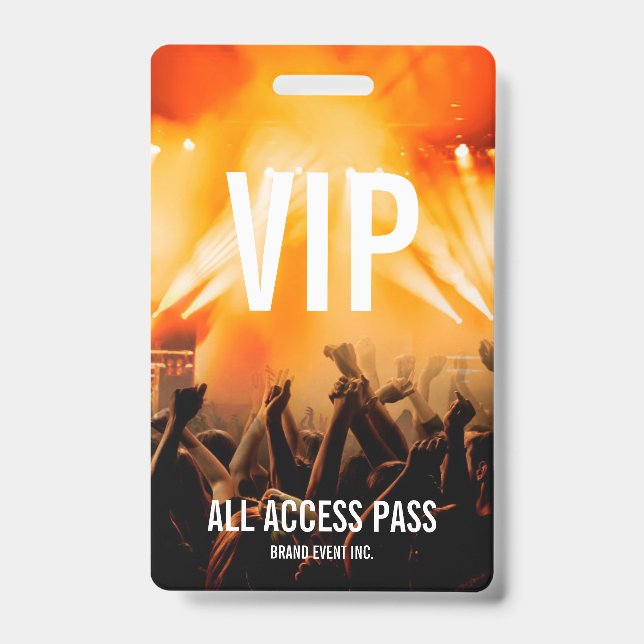 VIP All Access Pass Konzertveranstaltung Ausweis (Vorderseite)