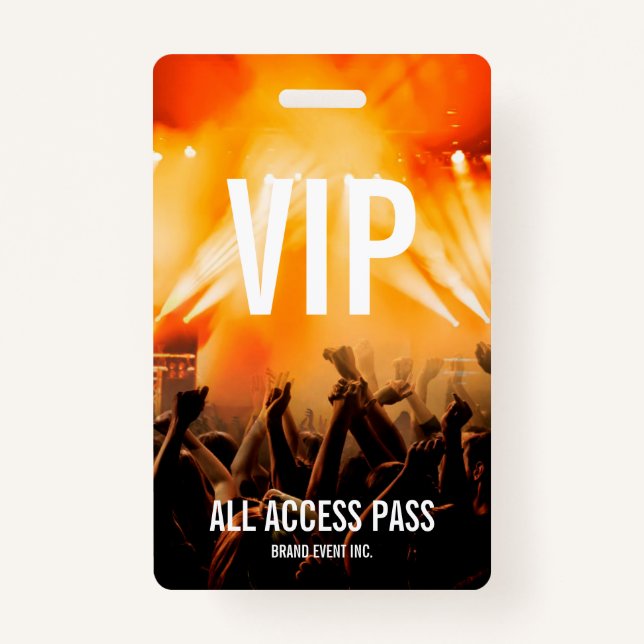 VIP All Access Pass Konzertveranstaltung Ausweis (Vorderseite)