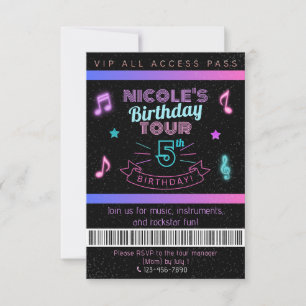 VIP All Access Pass Musik-Geburtstagsfeier-Einladu