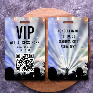 VIP All Access Pass QR-Code Konzert Ausweis