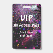 VIP All Access Pass Vertikales Abzeichen anpassen