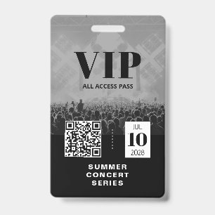VIP All Access QR-Code-Eventabzeichen Ausweis