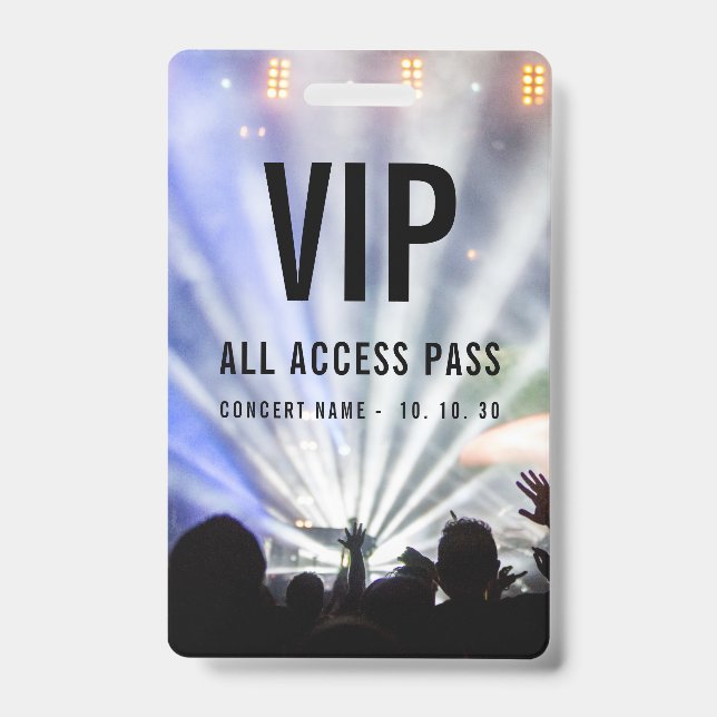 VIP All-Access QR-Code Pass Koncert Ausweis (Vorderseite)