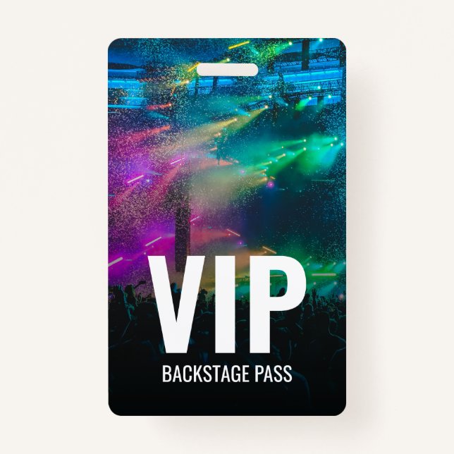 VIP-Backstage-Pass mit QR-ID Ausweis (Vorderseite)