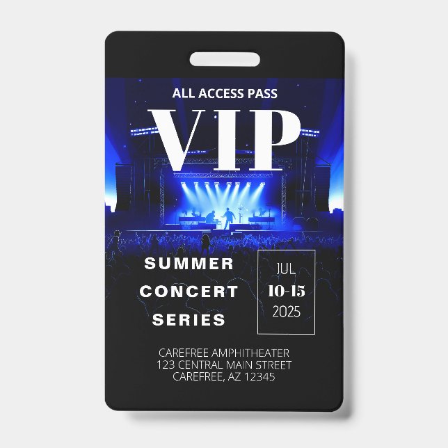 VIP Backstage Pass QR Code Concept Abzeichen Ausweis (Vorderseite)