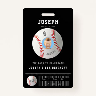 VIP Baseball Pass Custom Foto Geburtstagspartei Ausweis