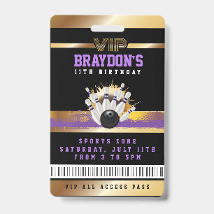 VIP-Bowling ALL ACCESS Gold Pass Abzeichen Ausweis