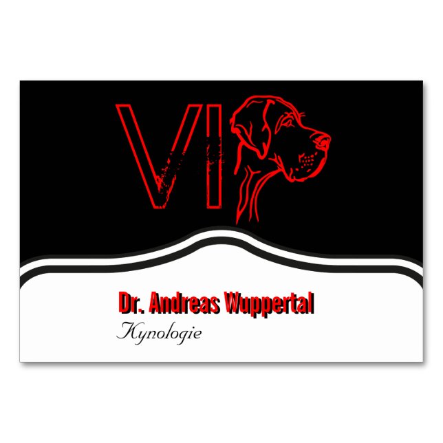 VIP Doggen Tischkarten Tischnummer (Vorderseite)