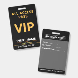 VIP-Event-Abzeichen – Design für All-Access-Pass Ausweis