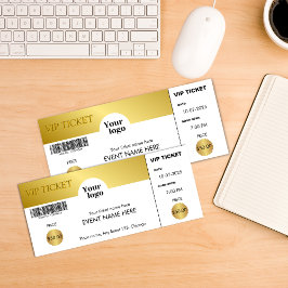 VIP Event Ticket Goldenes Firmenlogo Einladung