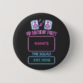 VIP Geburtstagsfeier Neon Squad Personalisierter G Button