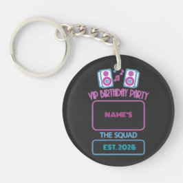 VIP-Geburtstagsfeier Neon-Squad personalisierter G Schlüsselanhänger