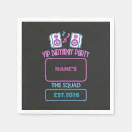 VIP-Geburtstagsfeier Neon-Squad personalisierter G Serviette