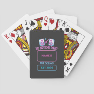 VIP Geburtstagsfeier Neon Squad Personalisierter G Spielkarten