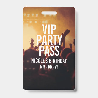 VIP-Geburtstagsfeier-Pass Individuelle Foto-Konzer Ausweis