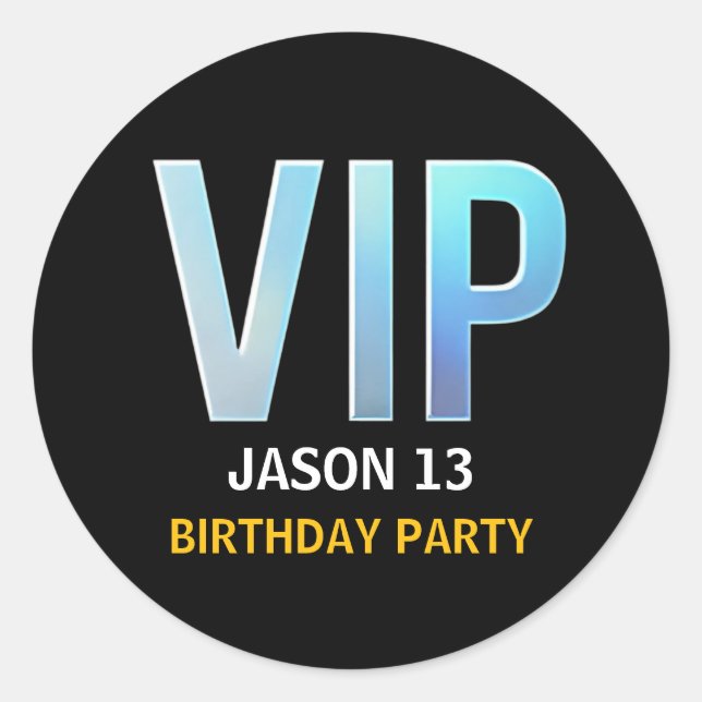 VIP Geburtstagsparty, VIP Pass Runder Aufkleber (Vorderseite)