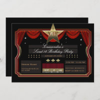 VIP Gold Star Red & Black Elegante Geburtstagspart