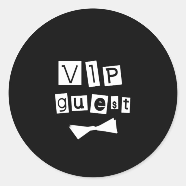 VIP Guest Bow-Krawatte Runder Aufkleber (Vorderseite)