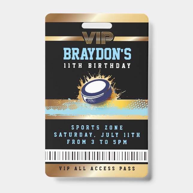 VIP Hockey ALL ACCESS Gold Pass Abzeichen Ausweis (Vorderseite)