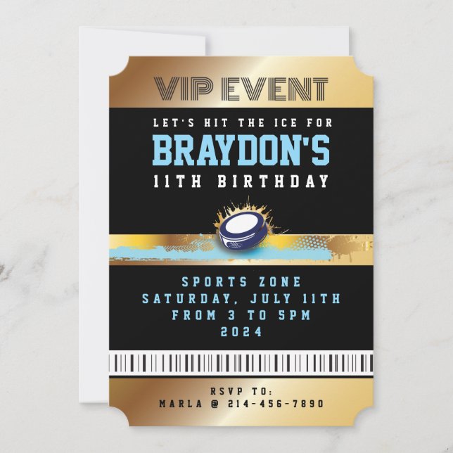 VIP Hockey ALL ACCESS Gold Pass Abzeichen Einladun Einladung (Vorderseite)