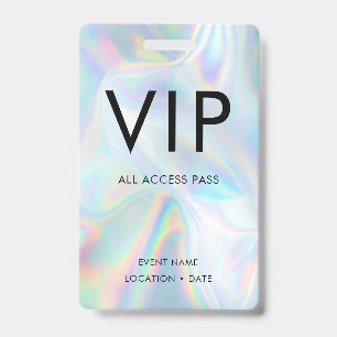 VIP Holografischer Hintergrund Einfache Schriftart Ausweis