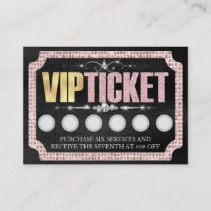 VIP-Kundenloycard für den Black & Pink Glitzer Visitenkarte