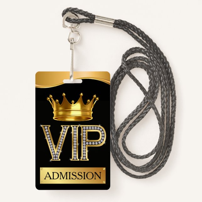 VIP Lanyard ABZEICHEN Ausweis (Vorderseite mit Schlüsselband)