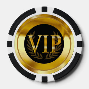 VIP Laurel Wreath Las Vegas Gold schwarz Pokerchips