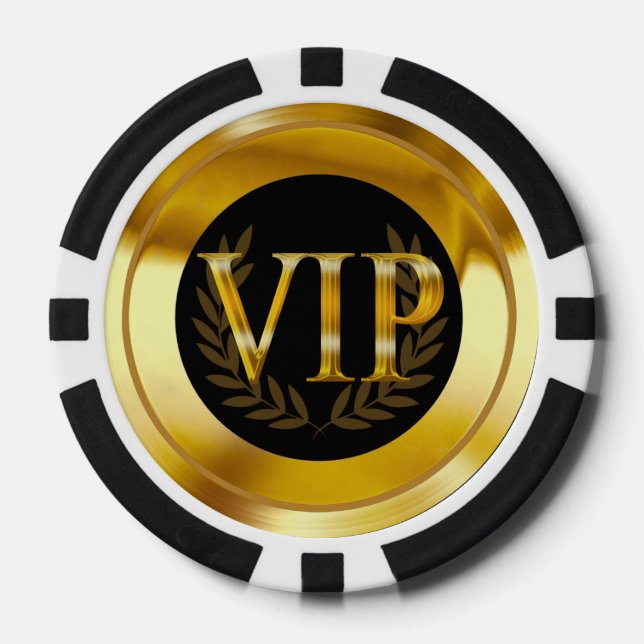 VIP Laurel Wreath Las Vegas Gold schwarz Pokerchips (Vorderseite)