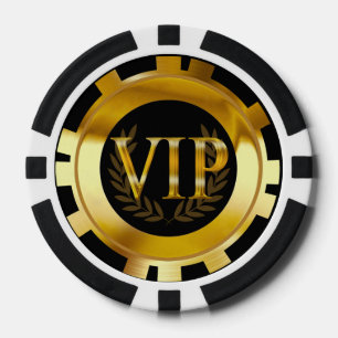 VIP Laurel Wreath Las Vegas Gold schwarz Pokerchips