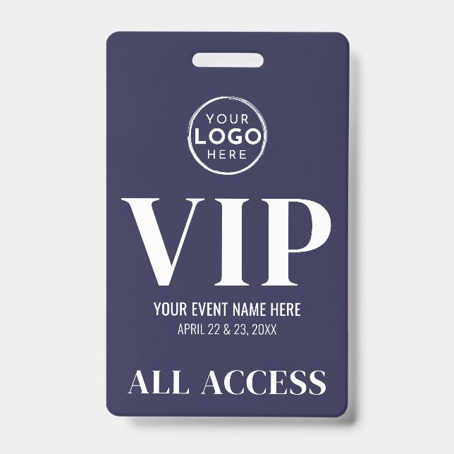 VIP-Logo Marineblau All-Access-Event Ausweis (Vorderseite)