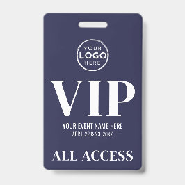 VIP-Logo Marineblau All-Access-Event Ausweis